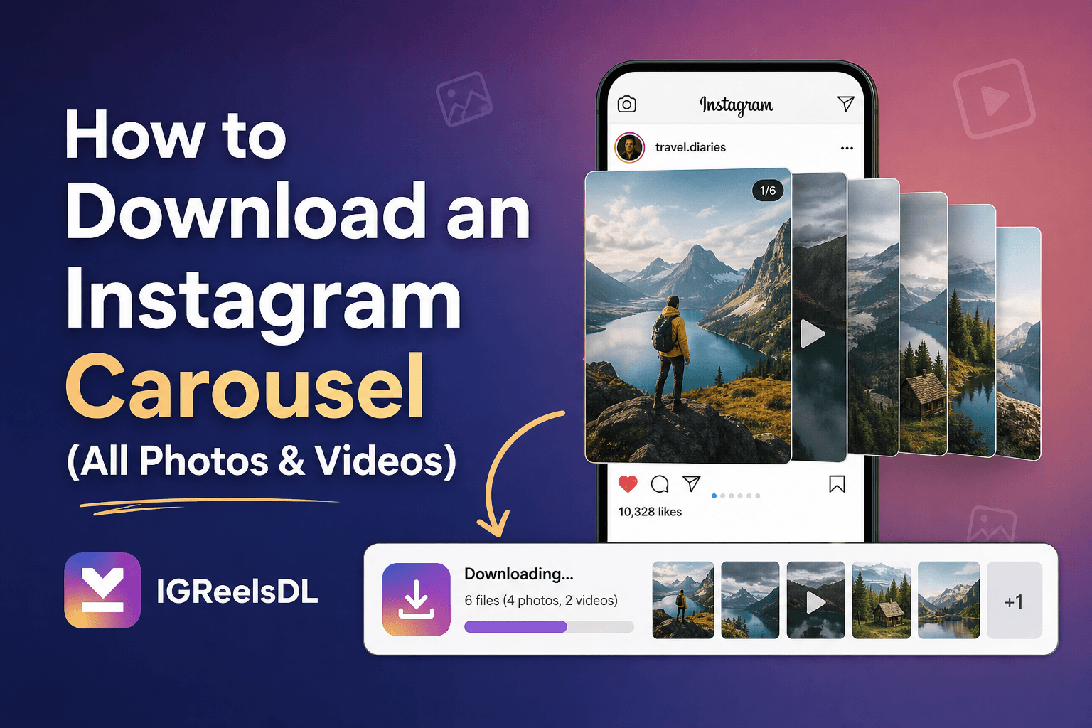 Guide graphic for downloading Instagram Carousel posts