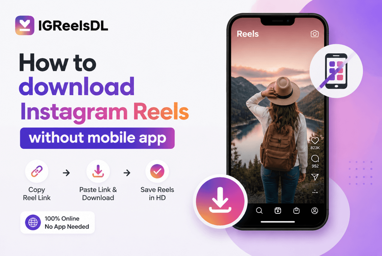 Downloading an Instagram Reel from a phone browser with no app installed